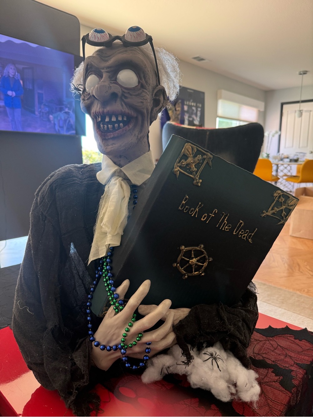 Halloween Prop Skeleton Holding Book of the Dead